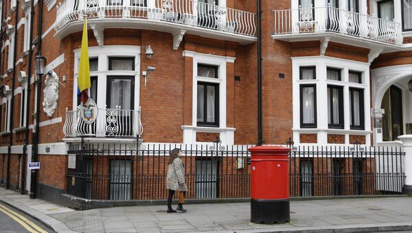 Посольство Эквадора в Лондоне, где находится основатель сайта WikiLeaks Джулиан Ассанж