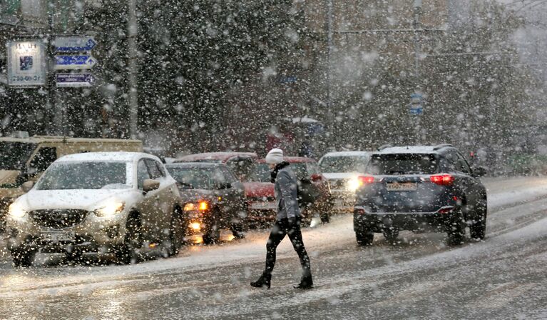 Снегопад в Красноярске