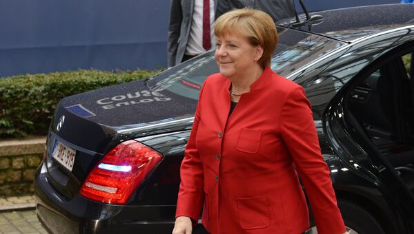 Канцлер ФРГ Ангела Меркель на открытии саммита ЕС в Брюсселе