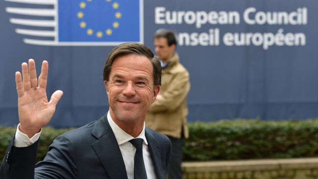Премьер-министр Нидерландов Марк Рютте перед открытием саммита ЕС в Брюсселе. Архивное фото