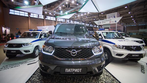 Павильон автомобильной компании УАЗ на выставке Интерполитех - 2016 в Москве