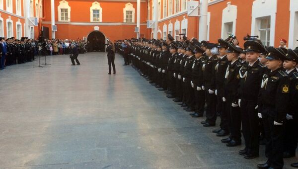 Церемония вступления в ряды ЮНАРМИИ Морской школы Санкт-Петербурга. Архивное фото