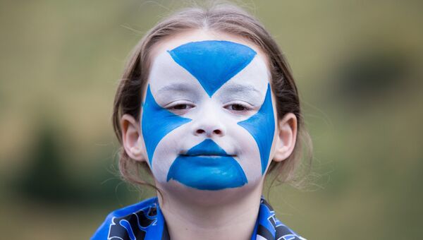 Участница марша за независимость Шотландии. Архивное фото