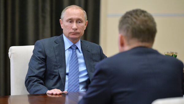 Президент РФ Владимир Путин и глава Газпрома Алексей Миллер. Архивное фото
