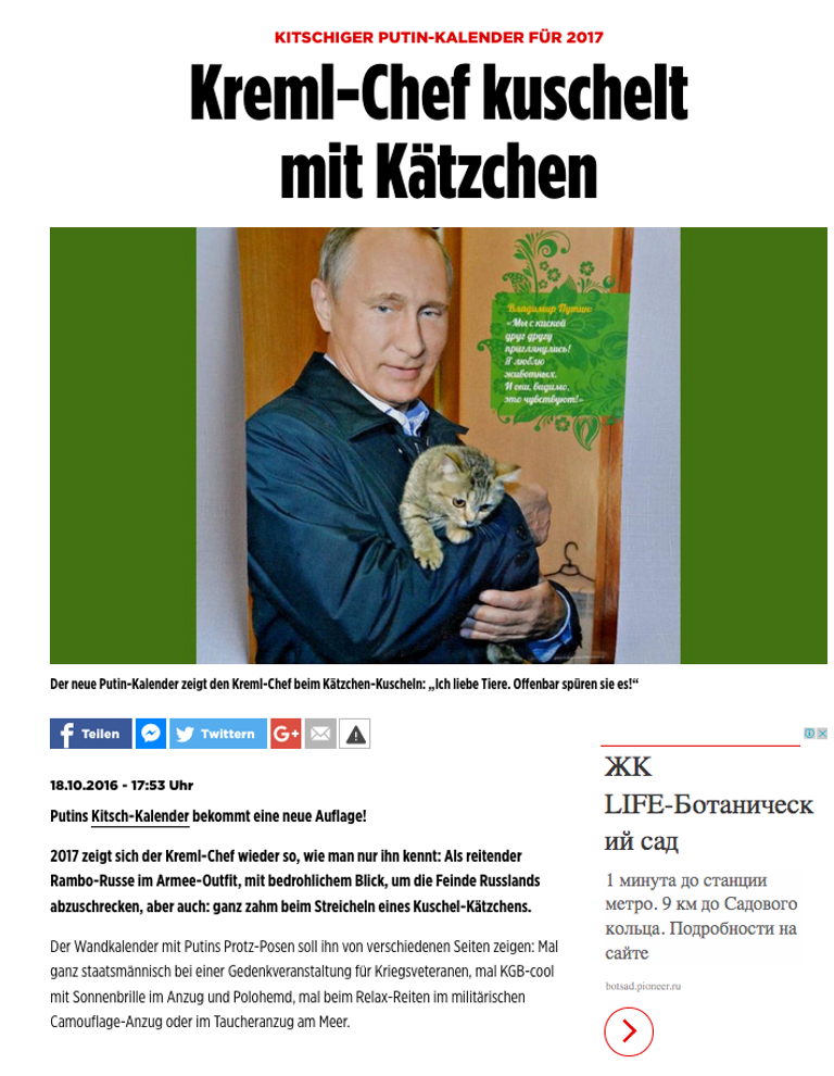 Фрагмент статьи на сайте немецкого издания Bild 