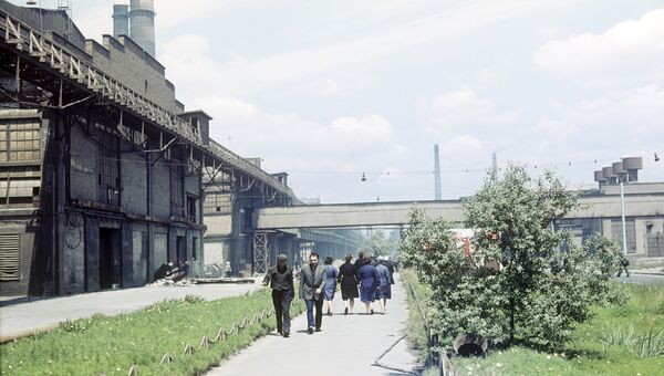Аллея на территории Днепропетровского алюминиевого завода (ЗАлК)