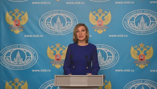 Официальный представитель МИД России Мария Захарова во время брифинга по текущим вопросам внешней политики. 27 октября 2016