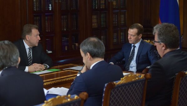 Председатель правительства РФ Дмитрий Медведев проводит совещание с вице-премьерами РФ. 31 октября 2016
