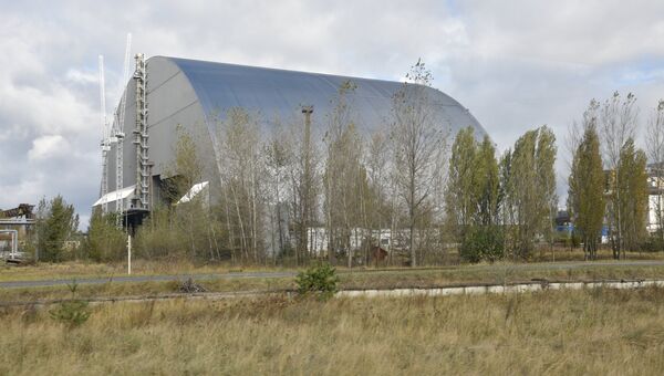 Новый безопасный конфайнмент на Чернобыльской атомной электростанции. Архивное фото