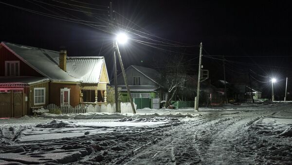 Снег в селе Березовка Томской области