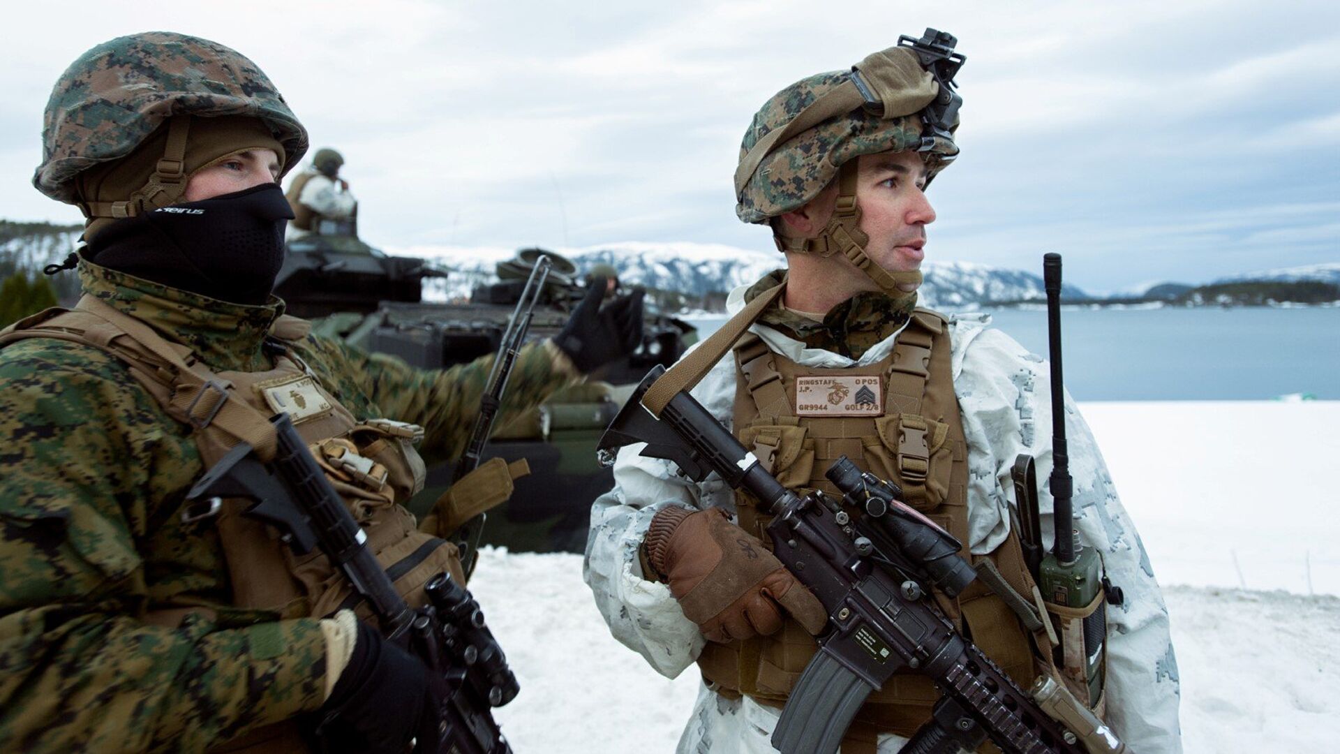 Американские морские пехотинцы во время учений Cold Response 2016 на военной базе Вернес в Норвегии - РИА Новости, 1920, 11.02.2021