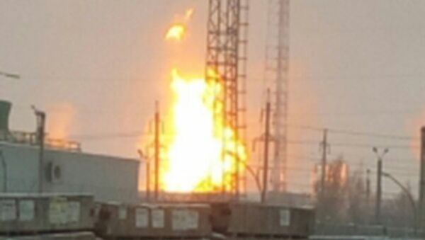 Пожар на строящемся нефтехимическом объекте в Нижнекамске