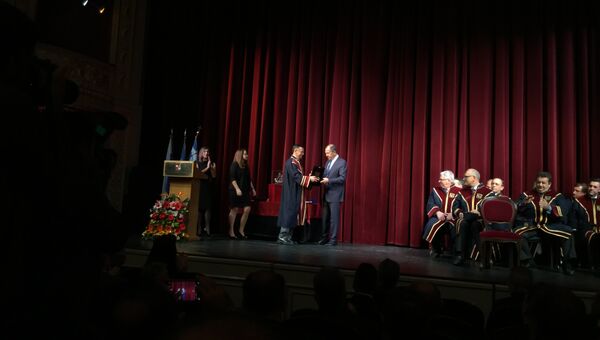 Церемония присвоения Сергею Лаврову степени почетного доктора