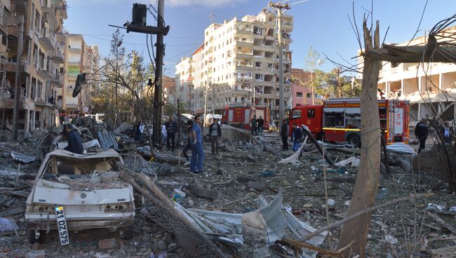 Последствия взрыва в Диярбакыре в Турции, 4 ноября 2016