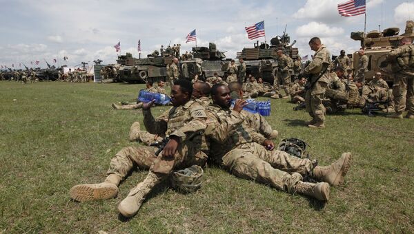 Американские военные во время учений НАТО в Грузии