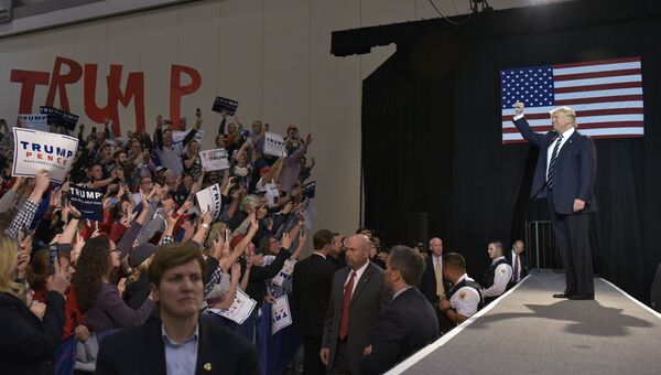 Кандидат в президенты США Дональд Трамп во время выступления в штате Мичиган. Архивное фото