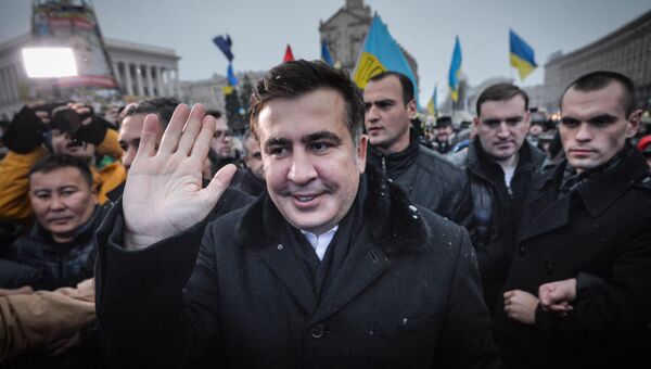 Экс-президент Грузии Михаил Саакашвили на Украине в составе группы европейских парламентариев