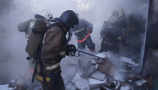 Тушение пожара в Благовещенске. 9 ноября 2016