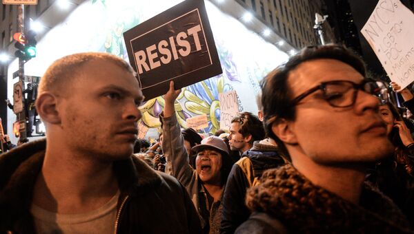 Акция протеста против Д. Трампа в Нью-Йорке. Архивное фото