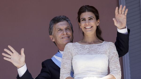 Первая леди Аргентины Хулиана Авада с супругом Маурисио Макри, Президентом Аргентины. Архивное фото