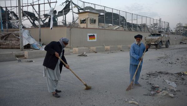 Последствия нападения на консульство Германии в афганском городе Мазари-Шариф. 10 ноября 2016
