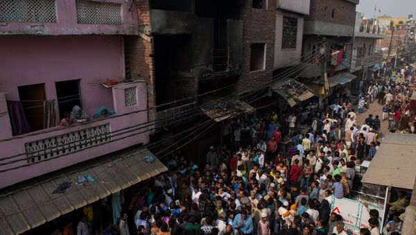 Пожар на швейной фабрике в Индии. 11 ноября 2016