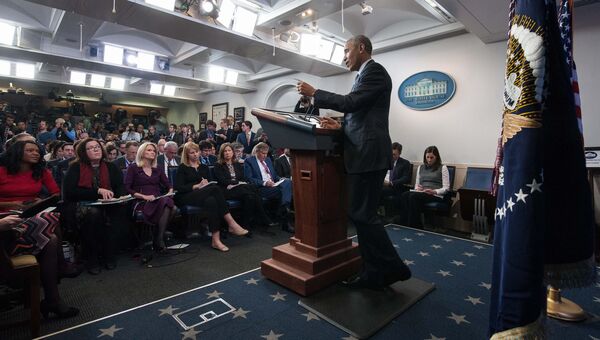 Президент США Барак Обама во время пресс-конференции в Вашингтоне. 14 ноября 2016