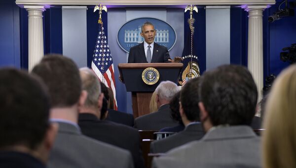 Президент США Барак Обама во время пресс-конференции в Вашингтоне. 14 ноября 2016