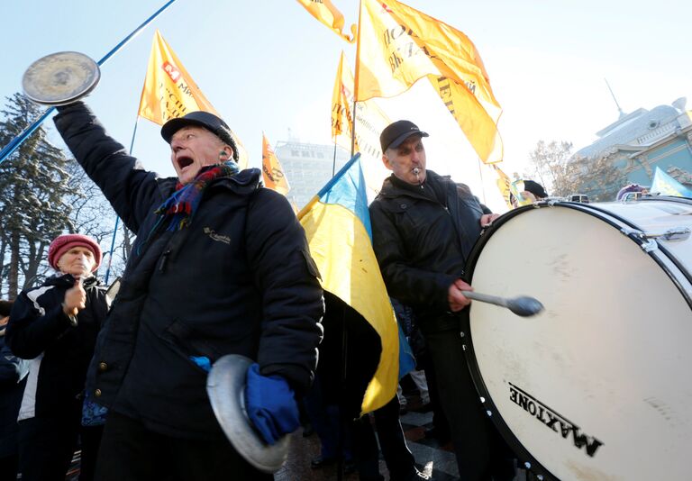 Всеукраинская акция протеста украинских вкладчиков в Киеве