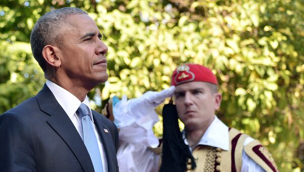Президент США Барак Обама во время визита в Грецию