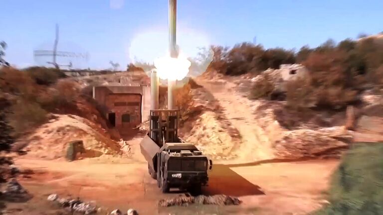 Пуск крылатой ракеты Оникс с БРК Бастион по объектам террористов в Сирии