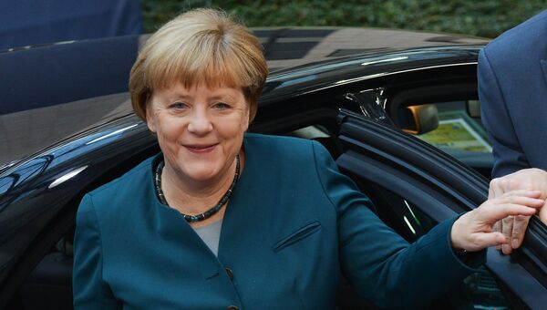 Канцлер ФРГ Ангела Меркель, прибывшая на саммит Европейского Союза в Брюсселе