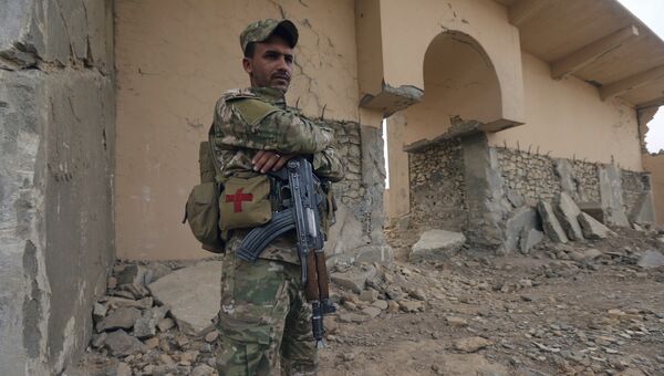 Иракский солдат в городе, разрушенном боевиками ИГ, Ирак. Архивное фото