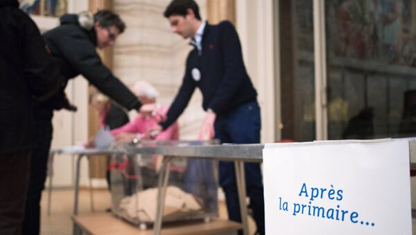 Избирательный участок во время праймериз партии республиканцев в Париже. 20 ноября 2016