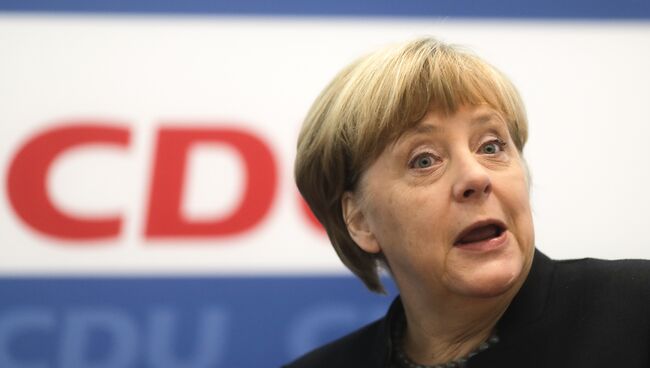 Канцлер Германии Ангела Меркель на заседении президиума и правления партии Христианско-демократический союз