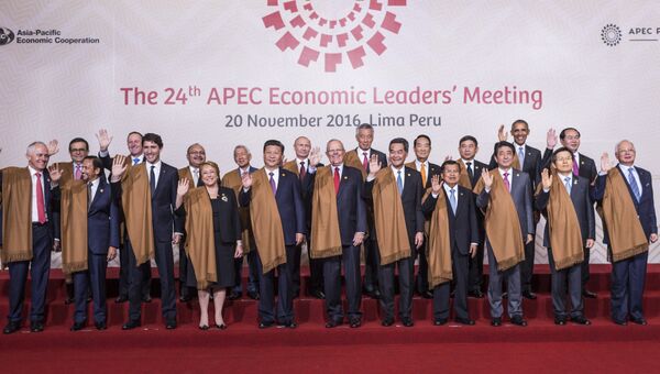 Церемония совместного фотографирования на саммите АТЭС в Лиме. 20 ноября 2016