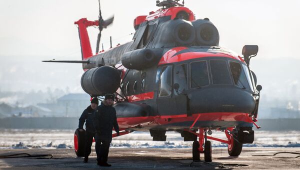 Летные испытания арктического вертолета Ми-8АМТШ-ВА на Улан-Удэнском авиационном заводе. Архивное фото