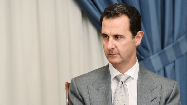 Президент Сирии Башар Асад во время встречи с заместителем председателя правительства РФ Дмитрием Рогозиным в Дамаске