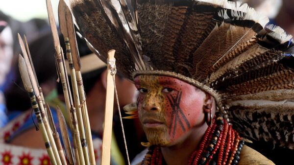 Один из представителей коренных народов Бразилии. Архивное фото