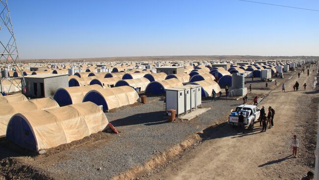 Лагерь беженцев из иракского Мосула - эль-Хазер. Архивное фото