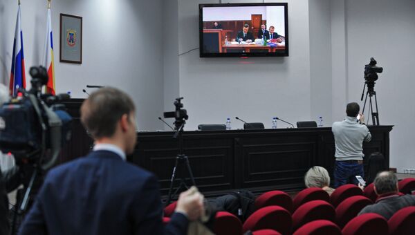 Допрос Виктора Януковича в режиме видеоконференции в качестве свидетеля по делу о беспорядках в Киеве в феврале 2014 года. Архивное фото