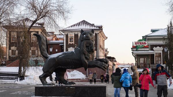 Скульптурное изображение Бабр (герб города Иркутск) в зоне исторической застройки города Иркутск