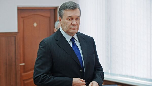 Бывший президент Украины Виктор Янукович в Ростовском областном суде, где он дает показания по видеосвязи в качестве свидетеля по делу о беспорядках в Киеве в феврале 2014 года. Архивное фото