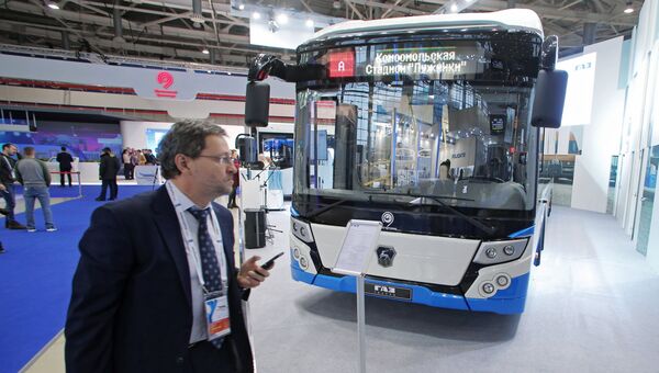 Электробус ГАЗ на выставке ЭкспоСитиТранс-2016. 29 ноября 2016