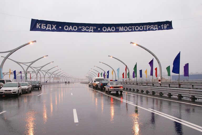 Открытие движения первой очереди Западного скоростного диаметра в Санкт-Петербурге