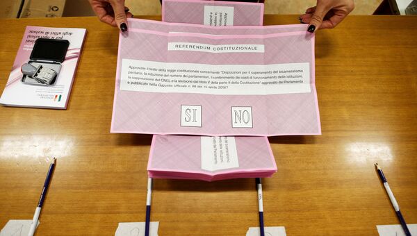 Бюллетень для голосования на референдуме в Италии, 4 декабря 2016