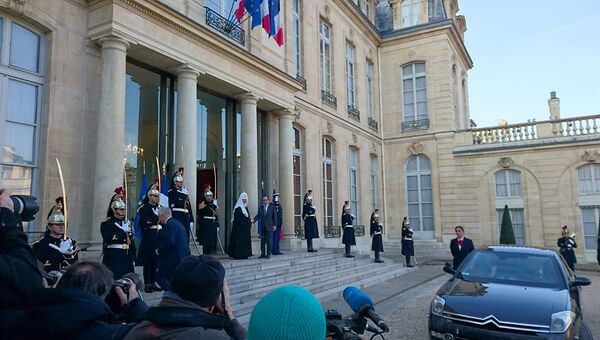 Встреча патриарха Кирилла с президентом Франции Франсуа Олландом