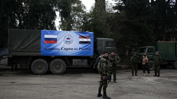 Российский гуманитарный конвой в Сирии. Архивное фото