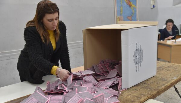Подсчет голосов на референдуме в Италии