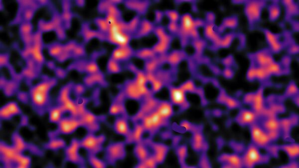 Фрагмент карты распределения темной материи во Вселенной